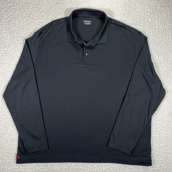 UNTUCKit Damaschino Polo Shirt Men’s Size 3XL Bkack Long Sleeve Smart Casual - Picture 1 of 12